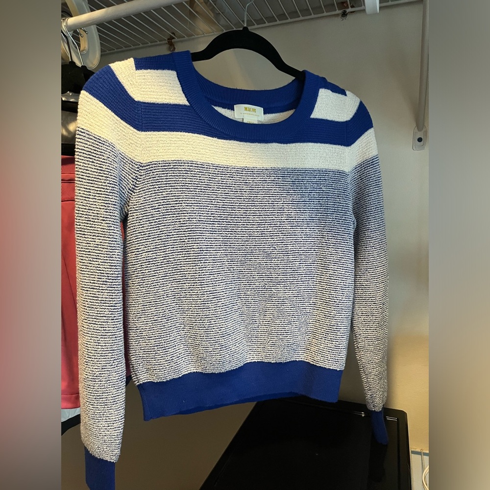 Blue and Cream Maeve Sweater